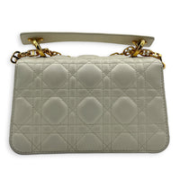 Jolie Mini White Shoulder Bag in Calfskin, Gold hardware
