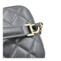 CC Quilted Box Black Vanity Bag in Caviar Leather, Gold hardware