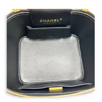 CC Quilted Box Black Vanity Bag in Caviar Leather, Gold hardware