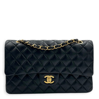 Classic Double Flap Shoulder Bag Medium Black in Lambskin, Gold hardware
