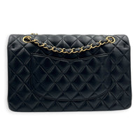 Classic Double Flap Shoulder Bag Medium Black in Lambskin, Gold hardware