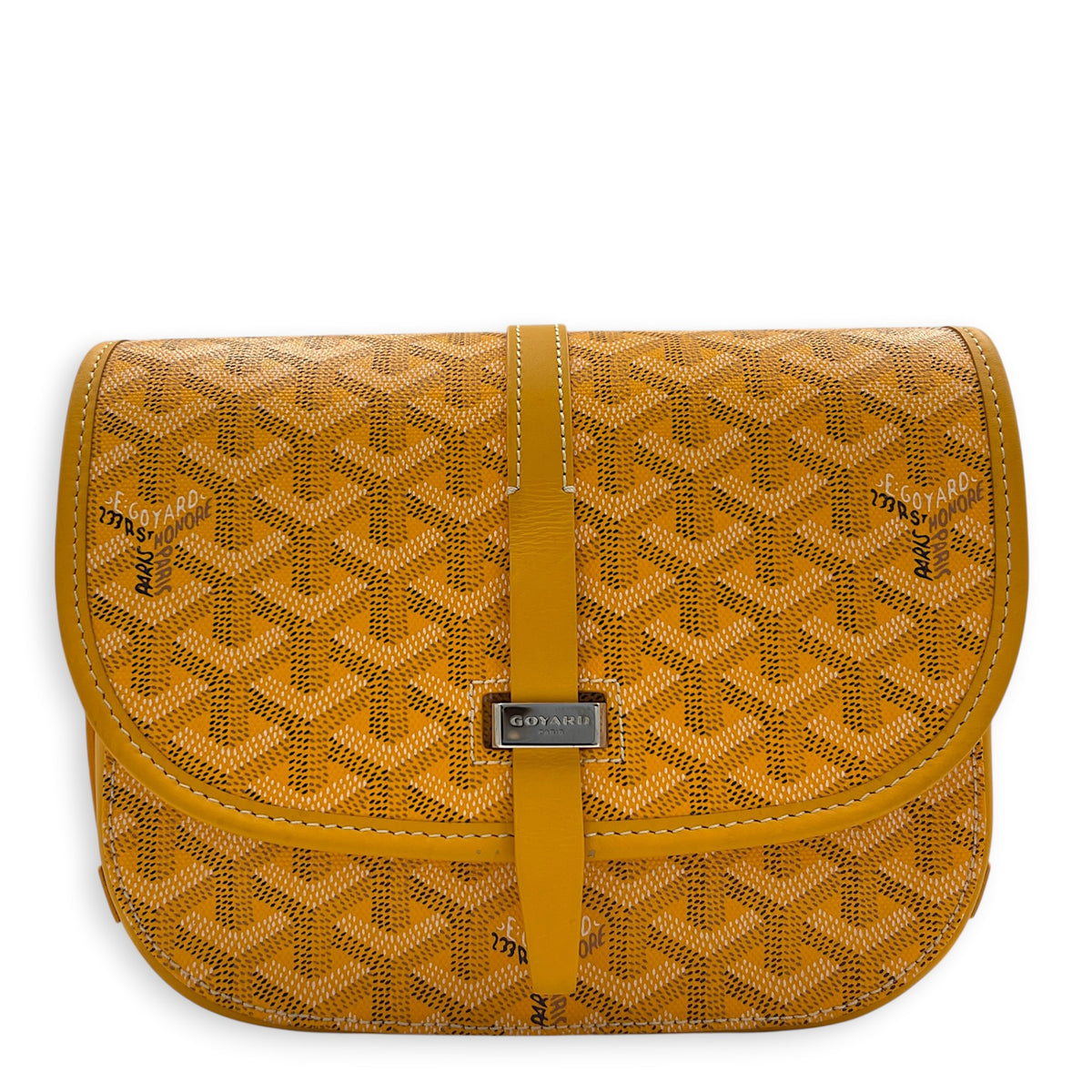 Belvedere Crossbody Bag PM Yellow in Coated Canvas, Silver hardware
