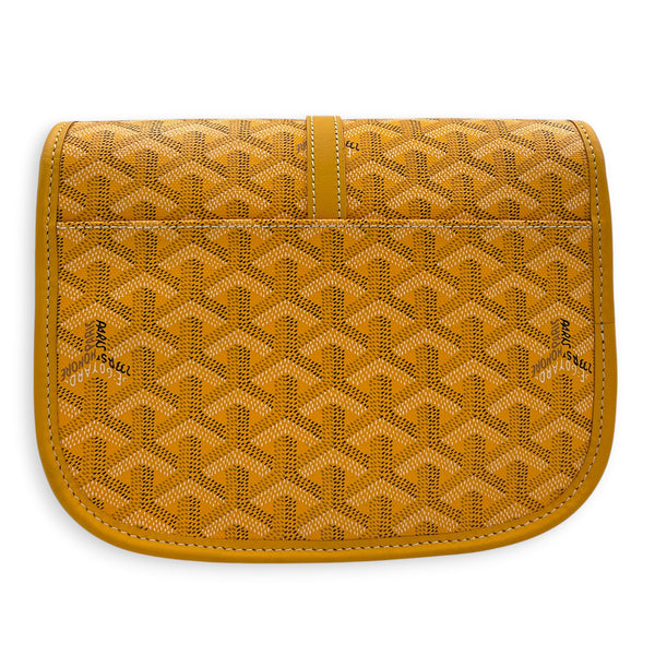 Belvedere Crossbody Bag PM Yellow in Coated Canvas, Silver hardware