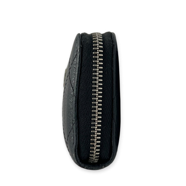 Classic Coin Purse Black in Caviar Leather, Silver hardware