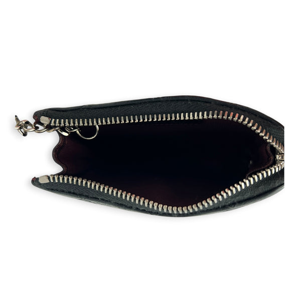 Classic Coin Purse Black in Caviar Leather, Silver hardware