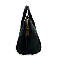 Little Luggage Black Top Handle Bag in Shiny Lambskin, Gold hardware