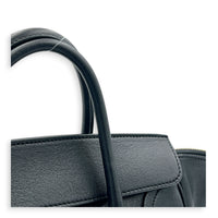 Little Luggage Black Top Handle Bag in Shiny Lambskin, Gold hardware