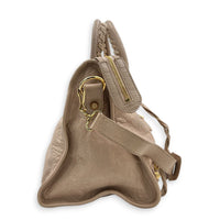 City Medium Pink Top Handle Bag in Lambskin, Gold hardware