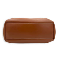 16 Tote Bag Brown in Calfskin, Gold hardware