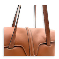 16 Tote Bag Brown in Calfskin, Gold hardware