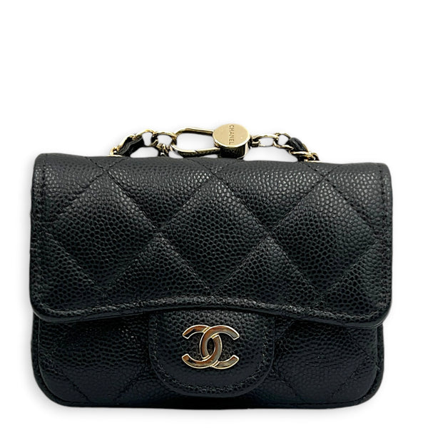 CC Belt Bag Mini Black in Caviar Leather, Gold hardware
