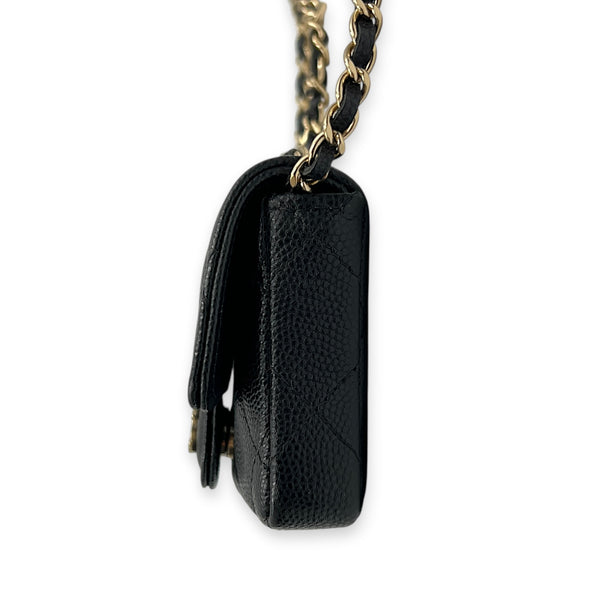 CC Belt Bag Mini Black in Caviar Leather, Gold hardware