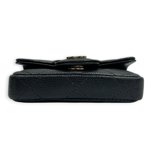 CC Belt Bag Mini Black in Caviar Leather, Gold hardware