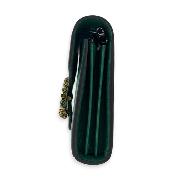 Dionysus Wallet On Chain Green in Calfskin, Ruthenium hardware