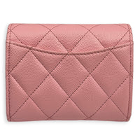 CC Pink Wallet On Chain in Caviar Leather, Gold hardware