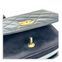 CC Black Messenger in Calfskin, Gold hardware