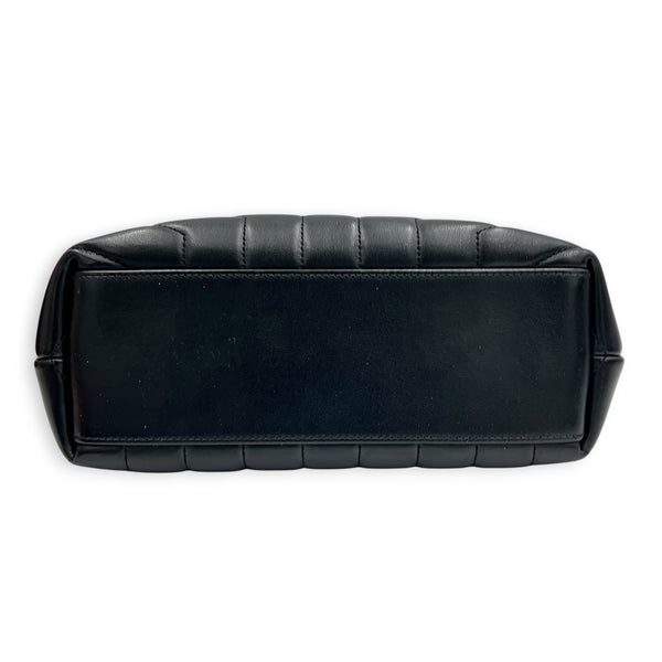 Loulou Shoulder Bag Small Black in Calfskin, Black hardware