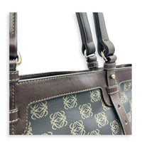 Anagram Tote Bag Black in Coated Canvas, Silver hardware