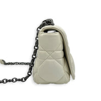 Caro Shoulder Bag Small Latte in Lambskin, Gunmetal hardware