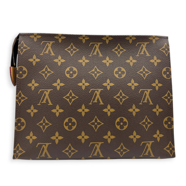 Pochette Toilette Monogram Pouch in Monogram Coated Canvas, Gold hardware