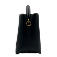 Le 37 Medium Noir Top Handle Bag in Calfskin, Gold hardware