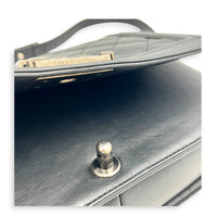 Boy Shoulder Bag Black in Calfskin, Ruthenium hardware