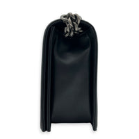 Boy Shoulder Bag Black in Calfskin, Ruthenium hardware