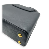 Capucines Top Handle Bag Mini Black in Taurillon Leather