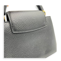 Capucines Top Handle Bag Mini Black in Taurillon Leather
