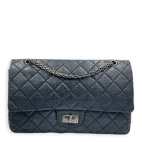 2.55 Shoulder Bag Grey in Distressed Leather, Ruthenium hardware