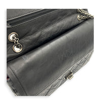 2.55 Shoulder Bag Grey in Distressed Leather, Ruthenium hardware