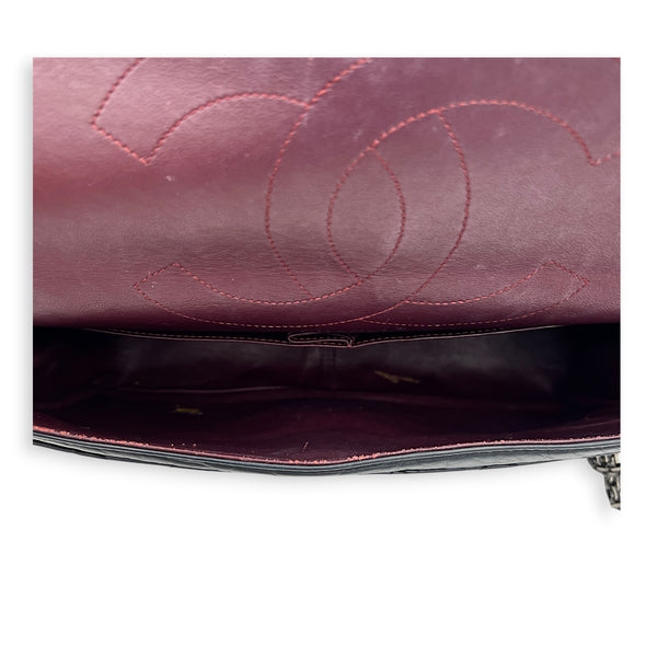 2.55 Shoulder Bag Grey in Distressed Leather, Ruthenium hardware