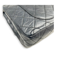 2.55 Shoulder Bag Grey in Distressed Leather, Ruthenium hardware