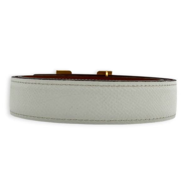 De Ceinture 24 Mini Constance 70 Gold/ Blanc Belt in Epsom/Swift, Rose Gold hardware