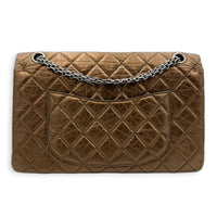2.55 Shoulder Bag Brown in Calfskin, Ruthenium hardware