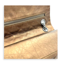 2.55 Shoulder Bag Brown in Calfskin, Ruthenium hardware