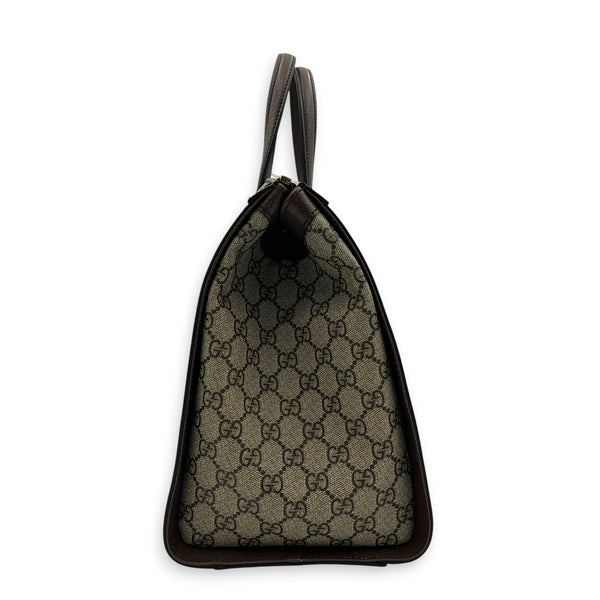Ophidia Tote Bag Large Beige Ebony, Gold hardware