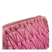 Matelassé Pink Shoulder Bag in Calfskin, Gold hardware