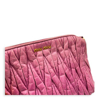 Matelassé Pink Shoulder Bag in Calfskin, Gold hardware