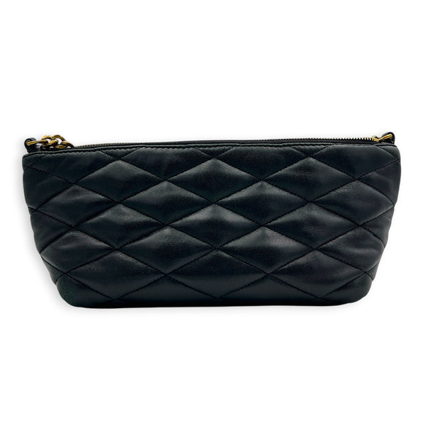 Sade Shoulder Bag Black in Lambskin, Gold hardware