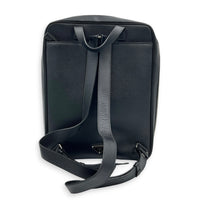 Logo Backpack Black in Saffiano Leather, Silver hardware