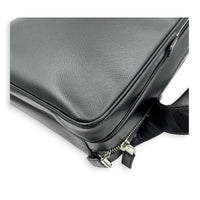 Logo Backpack Black in Saffiano Leather, Silver hardware