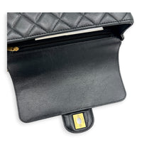 24C Rectangle Top Black Top Handle Bag in Lambskin, Gold hardware
