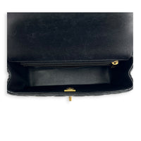 24C Rectangle Top Black Top Handle Bag in Lambskin, Gold hardware