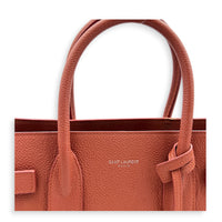 Sac de Jour Top Handle Bag Small Brick Red in Calfskin, Silver hardware