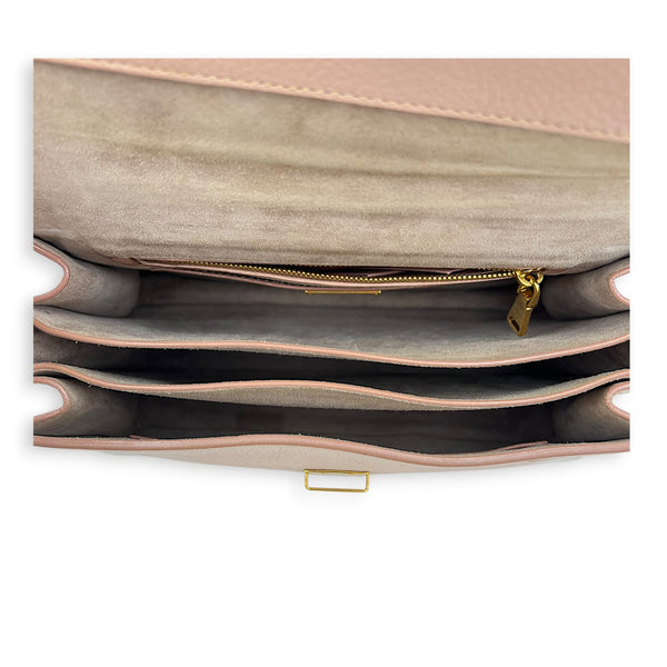 Madras Top Handle Bag Pink in Goat Leather, Gold hardware