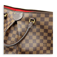 Siena GM Brown Top Handle Bag in Coated Canvas, Gold hardware