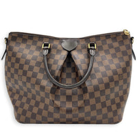 Siena GM Brown Top Handle Bag in Coated Canvas, Gold hardware