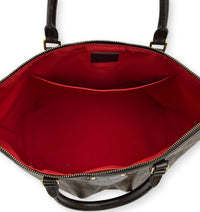 Siena GM Brown Top Handle Bag in Coated Canvas, Gold hardware