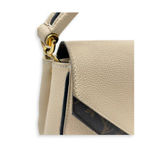 Double V Top Handle Bag White in Calfskin/ Coated Canvas, Gold hardware